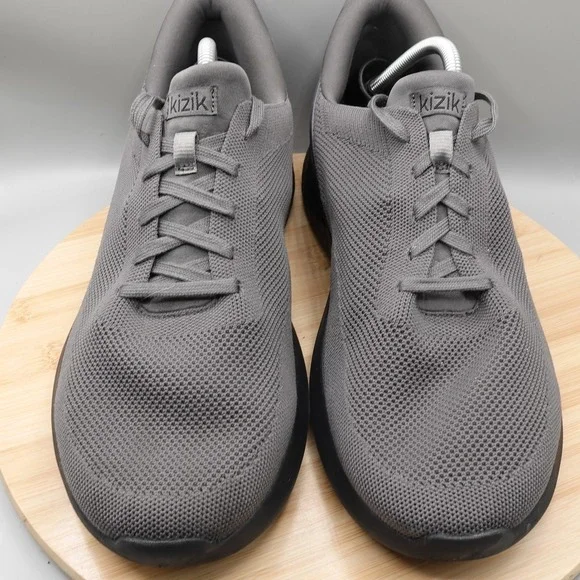 Kizik Men 12 Womens 13.5 Wide Athens Dark Grey Knit Hands-Free Sneakers Athletic